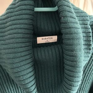 Babaton Teal Cowl Neck Sweater